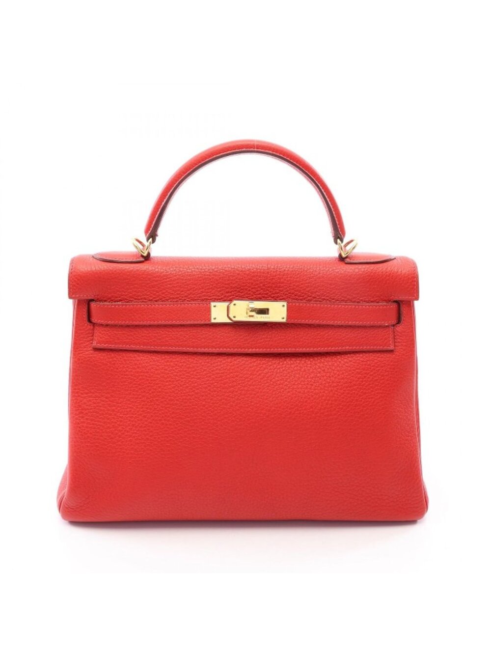 Hermes Handbag Kelly 32 Rouge Garance Retourne 2-Way